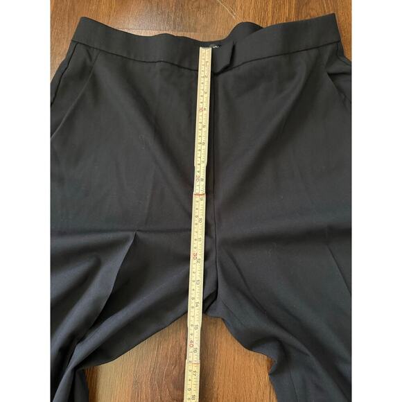 St. John Straight Leg Wool Pleated Dress Pants Career Work Business Black Sz 12 - Picture 5 of 7